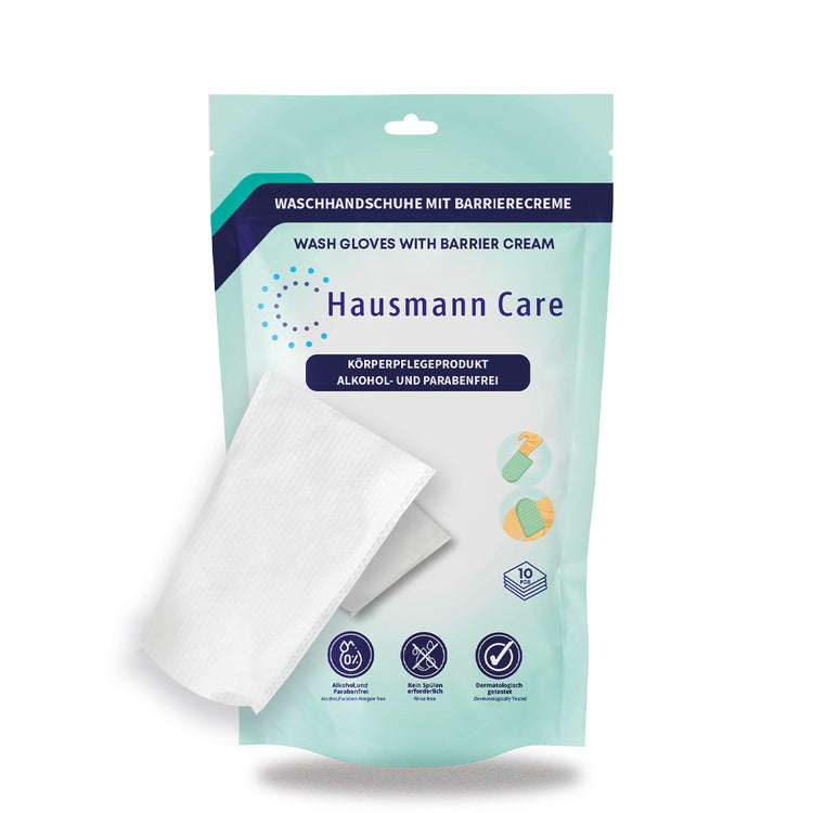 Waschhandschuhe mit Barriere-Creme